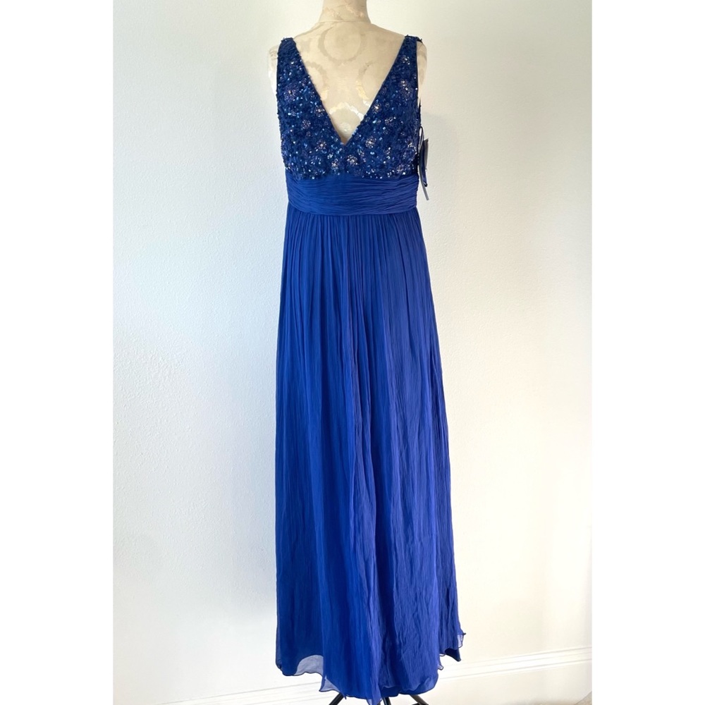 NWT Aidan Mattox Beaded Silk Chiffon Long Gown Size 12
